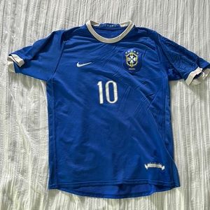 COPY - Nike Brazil 2010 World Cup Team Jersey_Mens_Away Kit_Blue_Ronaldinho #10…